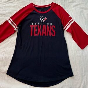 NWT Women’s Texans Football Nike 3/4" Sleeve Shirt, Size M, $45